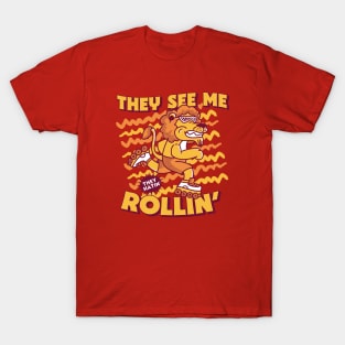 They See Me Rollin' They Hatin' // Rollerblading Lion T-Shirt